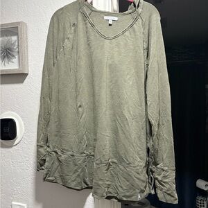 Ocean + Coast Olive Long Sleeve Top
